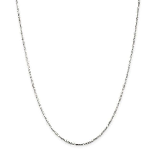 1.2mm Sterling Silver Solid Classic Round Snake Chain Necklace, 22 In - Picture 2 of 7